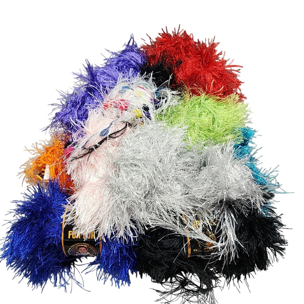 Fun Fur Novelty Eyelash Yarn Lot of Mixed Colors Lion Brand Discontinued 1lb 6oz